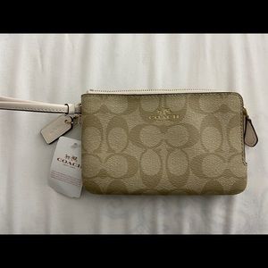 Coach Corner Double Corner Zip Wallet Wristlet